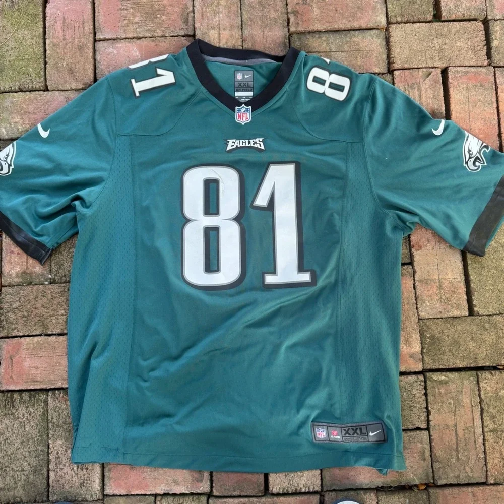 Nike Philadelphia Eagles NFL Jersey Mens XXL Green Number 81 On Field Football